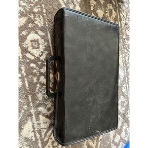 VTG Cassette Tape Storage Holder Carry Tote Bag Case Black With Cassettes